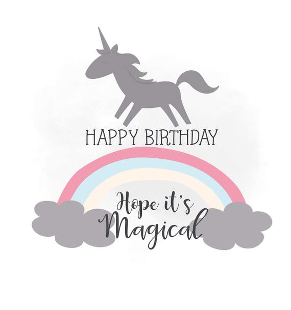 Download Happy Birthday SVG clipart Birthday wish Quote Unicorn | Etsy