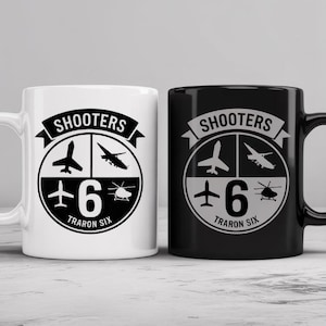 Shooters Traron Six Navy Flight Squadron Emblem mug