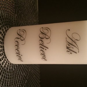 Ask, Believe, Receive, Inspirational Candle