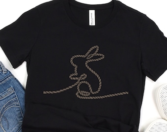 T-shirt premium femme à col rond Subtle Rope Bunny en jute