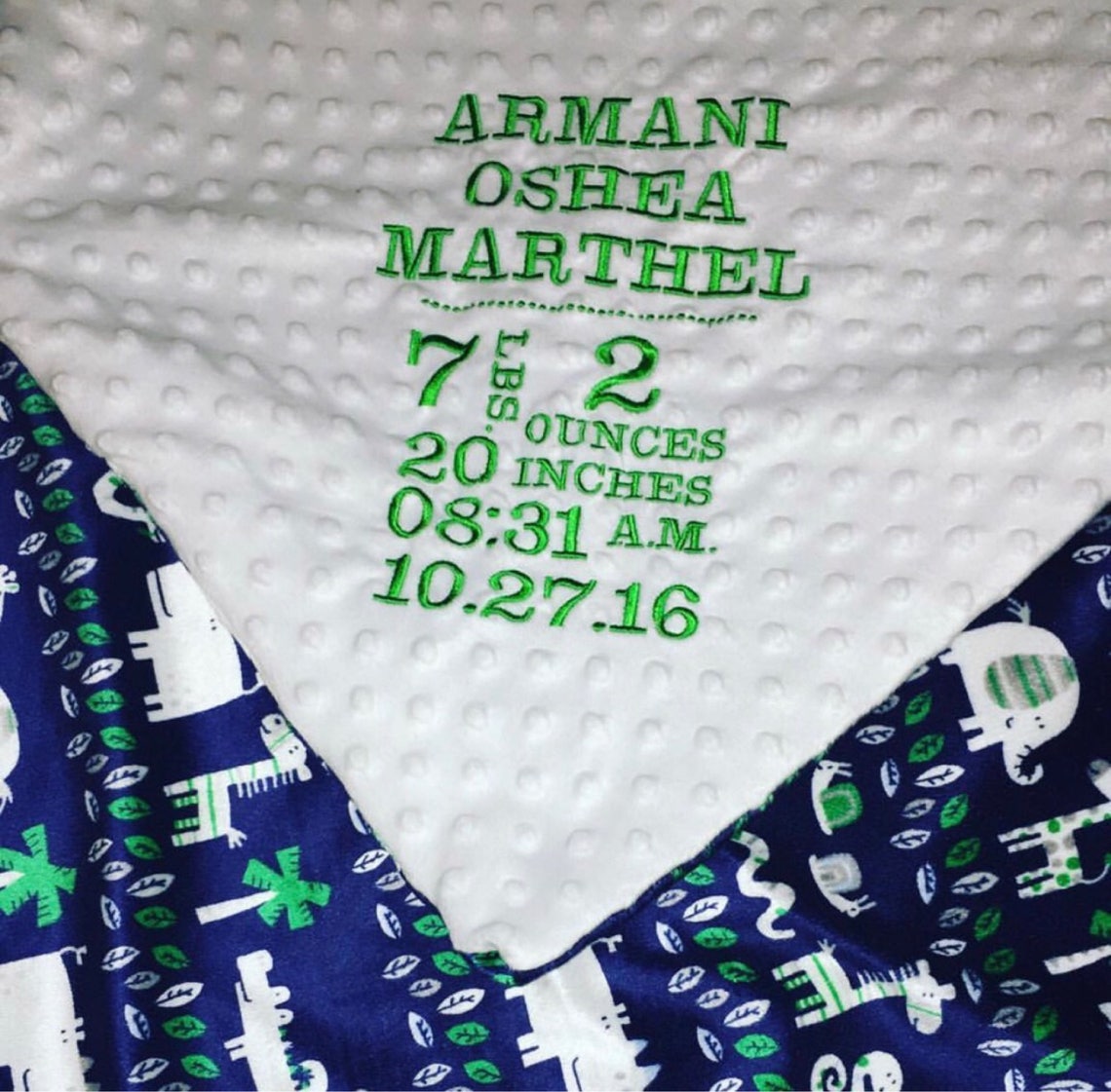 Custom embroidered birth announcement baby blankets Etsy