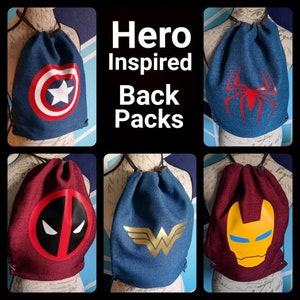 Hero Inspired drawstring backpacks