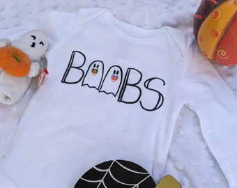 Boobs Baby Ghosts Halloween funny themed onesie Funsie and/or FunTee