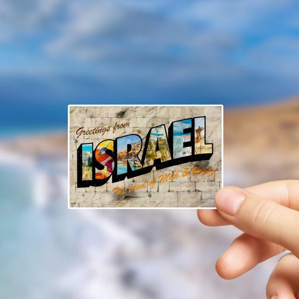 Vintage style greetings from Israel sticker