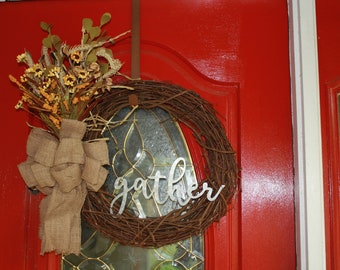 Gather grapevine wreath