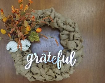Rustic grateful wreath