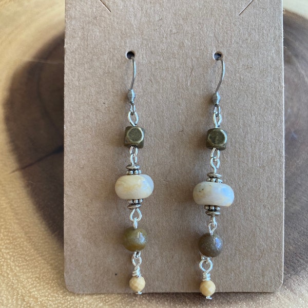 Crazy Lace Agate Earrings