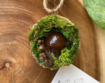 Carnelian Mushroom Walnut Ornament