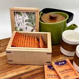 Curly Maple & Walnut Tea Box with Lid | Keepsake Box | Gift Box | Valet Box | Handmade