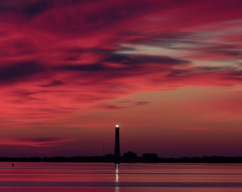 Red Sunrise at Fire Island Lighthouse 6  Long Island, New York