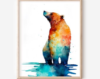 Bear Art Print from Watercolor Painting by Cheryl Casey