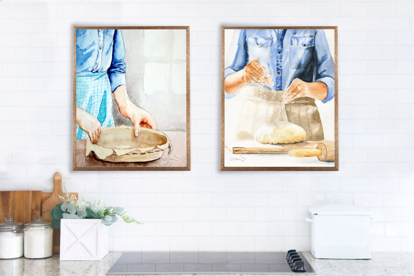 Farmhouse Kitchen Art Print Pie Maker Bread Maker Present Etsy