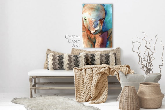 Elephant Art Print Closeup, Exotic Elephant, Gift for Elephant Collectors