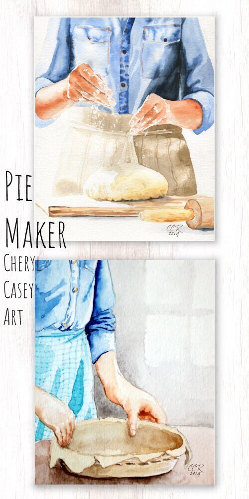 Farmhouse Kitchen Art Print Pie Maker Bread Maker Present Etsy