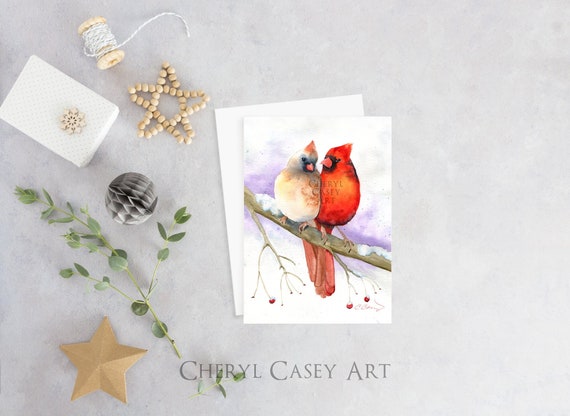 Cardinal Pair Greeting Cards Pack