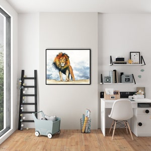 Lion Painting Art Print from Watercolor Painting by Cheryl Casey image 6