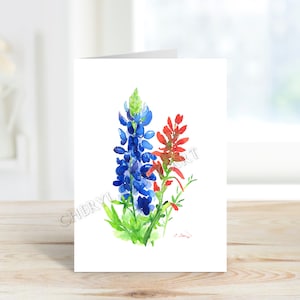 Pacote de cartões comemorativos Bluebonnet e Indian Paintbrush