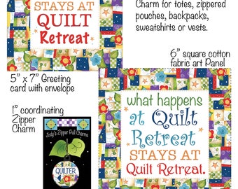 Quilt Retreat - Card-Panel-Zipper Charm Gift Set