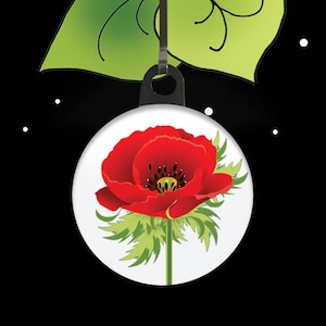 Red Poppy Zipper Charm.  #46