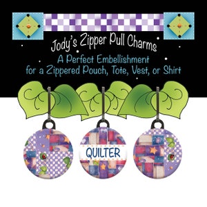 Quilter's Purple Patchwork Zipper Charm 3-Set Quilter Set (3)