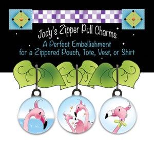 Flamingo Zipper Charm Set
