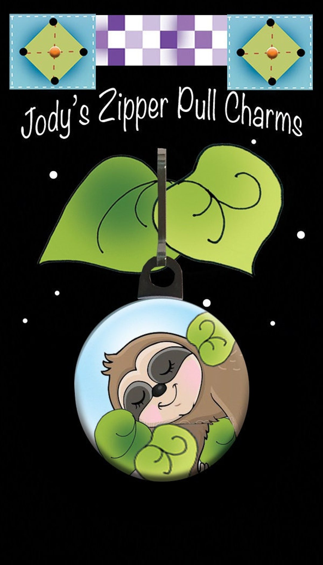 Sloth Zipper Charm. #58 - Etsy
