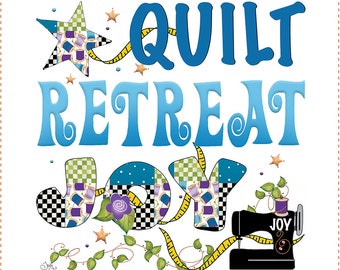 Quilt Retreat JOY - 6" Fabric Panel