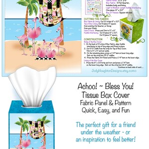 Flamingos - Tissue Box Cover Panel and Pattern