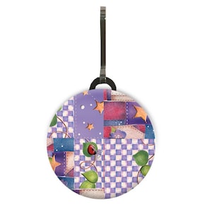 Quilter's Purple Patchwork Zipper Charm 3-Set Purple Patch #1