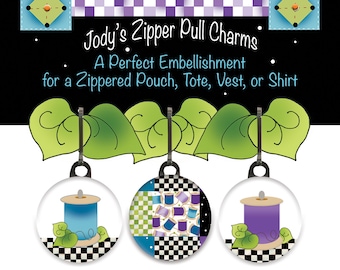 Spool Patchwork Zipper Charm Set.  ZPSet2