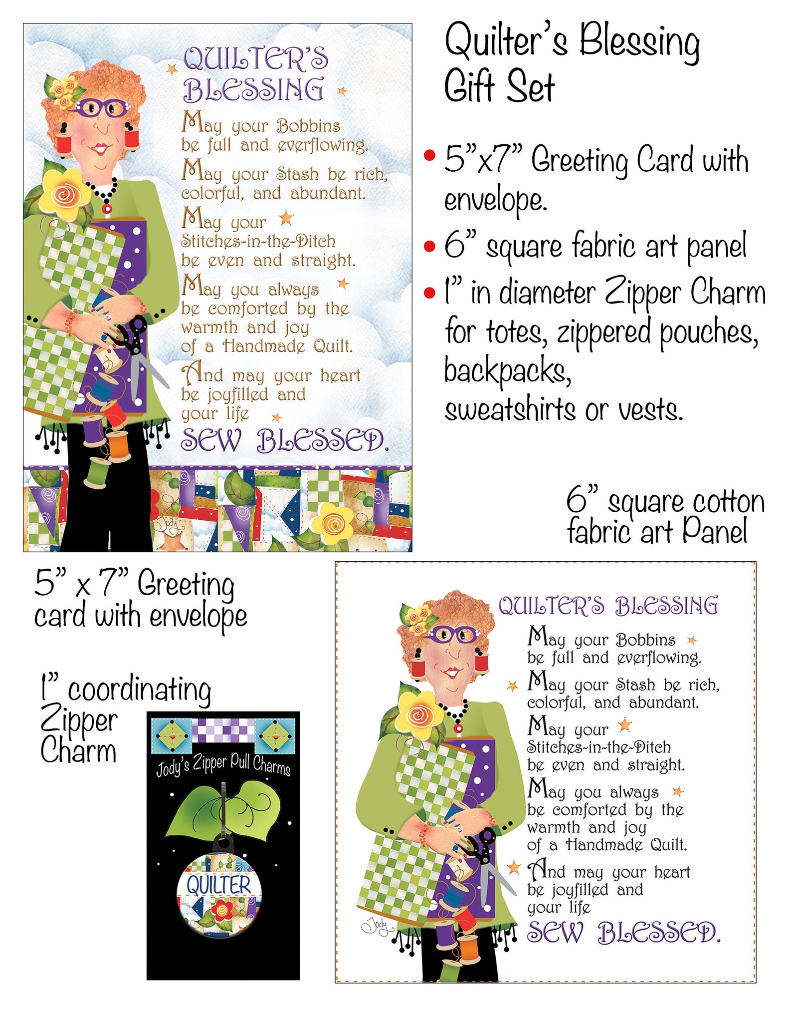 Quilter's Blessing Greeting Card and More Etsy