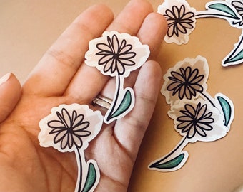 Minimalist flower set/ laptop decal/mini stickers/ phone stickers