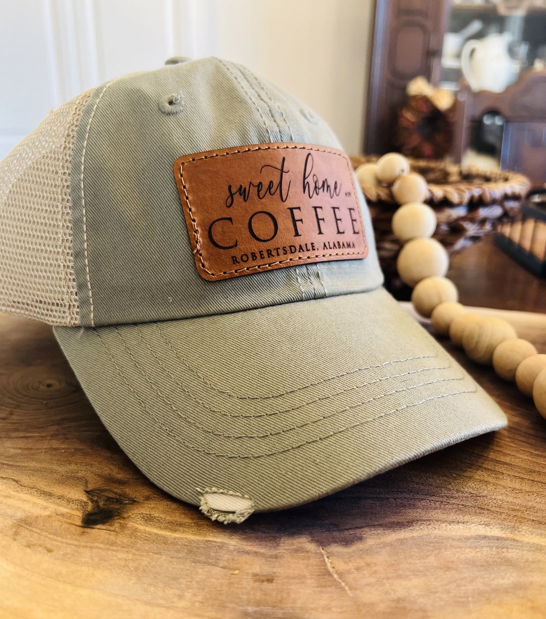 Leather Patch Hat - White – PhantomLures