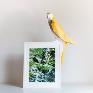 Parrot DIY Paperlamp pre-cut papercraft kit, DIY paper lamp Cadmium Yellow