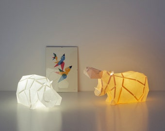 Hippo Duo - DIY Paperlamp ( pre-cut papercraft kit )