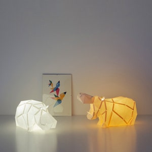 Hippo Duo - DIY Paperlamp ( pre-cut papercraft kit )