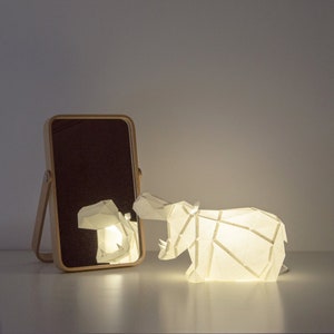 Roaring Hippo - DIY Paperlamp ( pre-cut papercraft kit )
