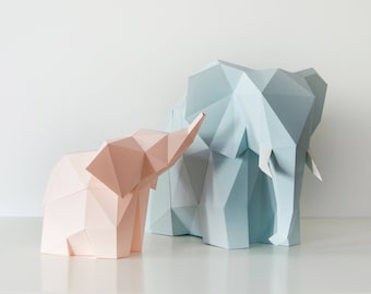 Elephant Family - DIY Paperlamp ( pre-cut papercraft kit )