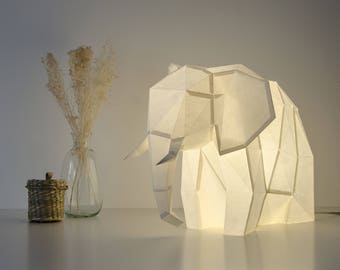 Großer Elefant - DIY Papierlampe ( fertig geschnittenes Bastelset )