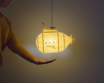 Onderzeeër - DIY Hanglamp Paperlamp (voorgesneden papercraft kit)