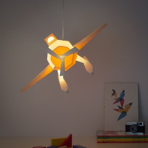 Seaplane - DIY Pendant Paperlamp ( pre-cut papercraft kit )