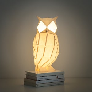 Gufo notturno - Lampada di carta fai da te (kit di carta pretagliata)