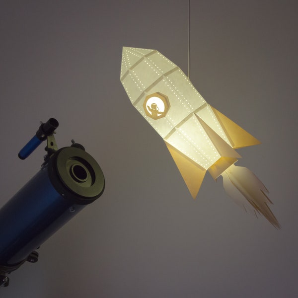 Rocket - DIY Hanglamp Paperlamp (voorgesneden papercraft kit)