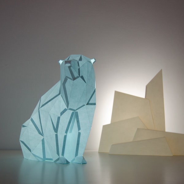 Polar Bear - DiY Paperlamp ( kit de papercraft pré-découpé )