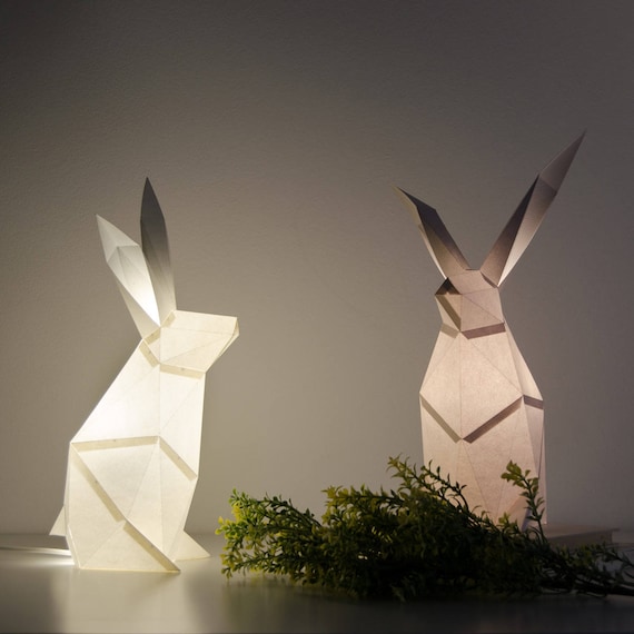 Rabbit DIY Paperlamp Kit ( Pre-cut Papercraft Kit ) - Etsy