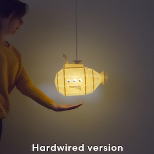 Submarine DIY Pendant Paperlamp Kit | Ceiling hardwired version ( pre-cut papercraft kit )