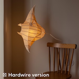 Manta Ray - Lampada a sospensione fai da te in carta / Versione cablata a soffitto
