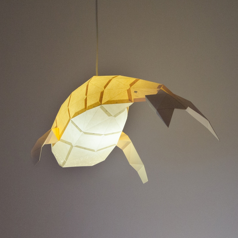 Humpback Whale DIY Pendant Paperlamp pre-cut papercraft kit image 7