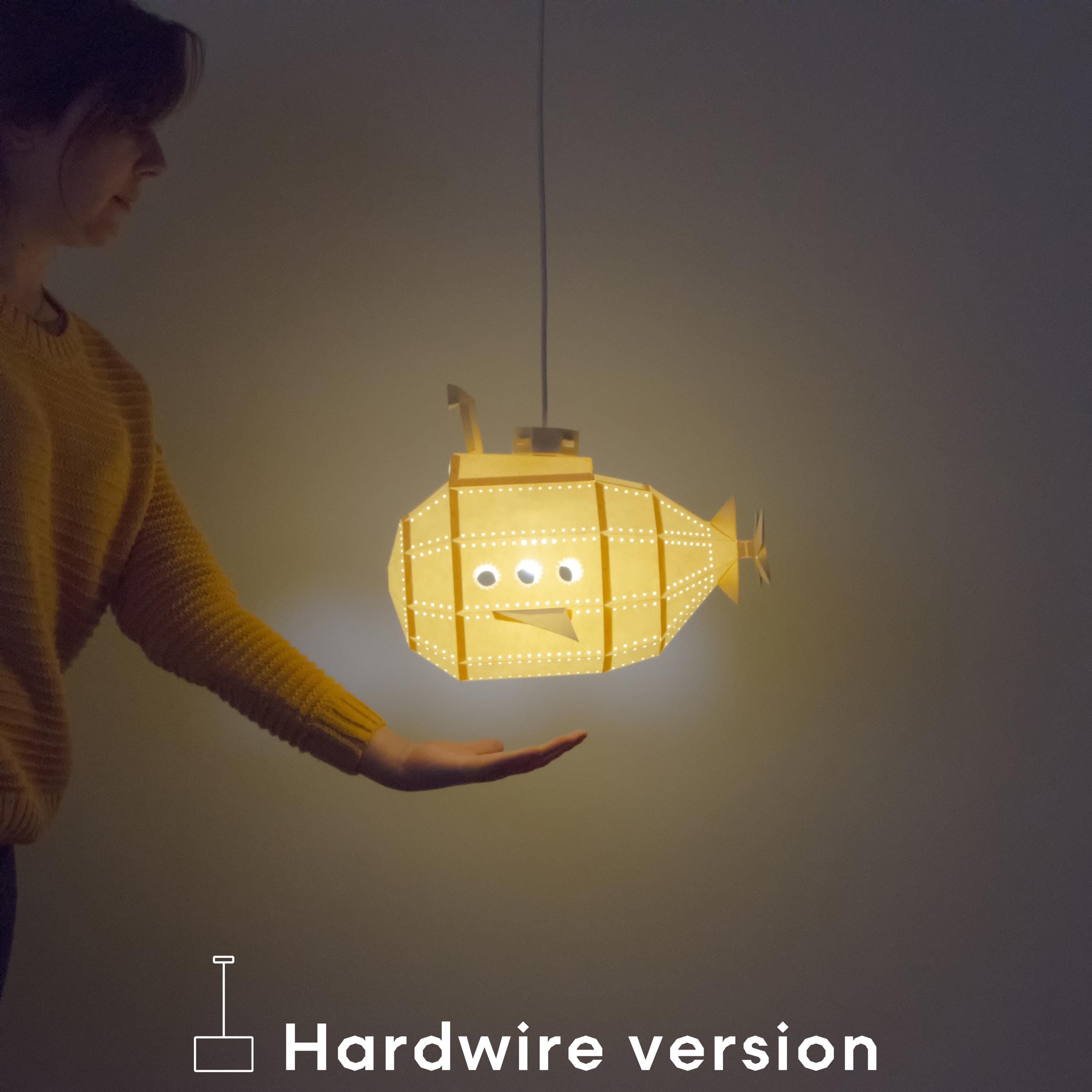 Submarine DIY Pendant Paperlamp Kit | Ceiling Hardwired Version ( Pre-cut  Papercraft Kit ) - Etsy Israel, image size:3000x3000