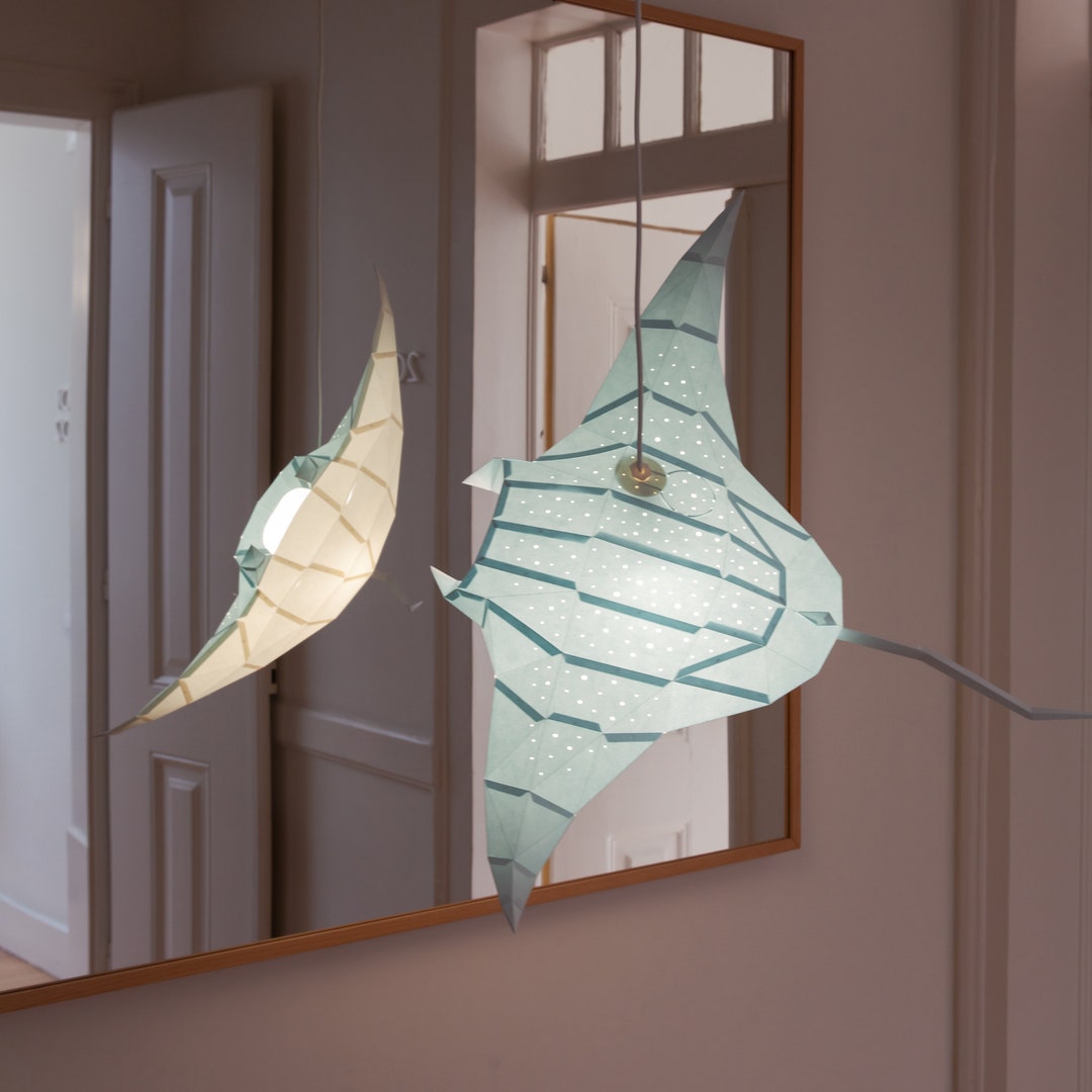 Manta Ray DIY Pendant Paperlamp Pre-cut Papercraft Kit - Etsy